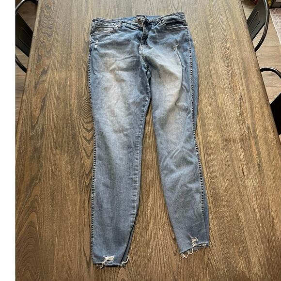 Kut From The Kloth Fab AB Toothpick Skinny Jeans High Rise Light Wash Size 14 - Picture 1 of 11